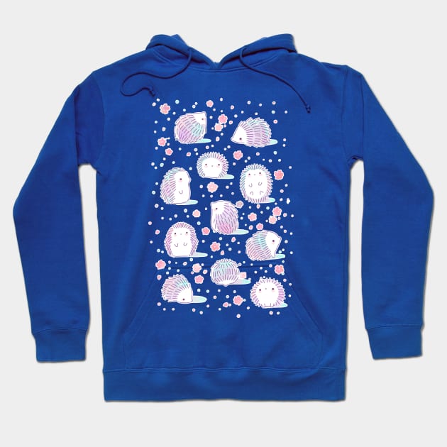 Spring Hedgehog Pattern Hoodie by Freeminds